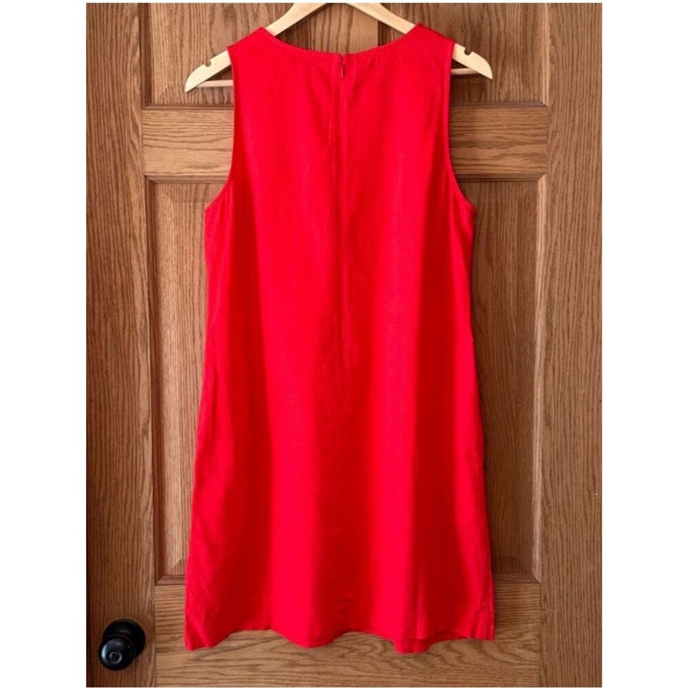 J Crew Linen Blend Shift Dress Red in Size 4 Style CA406 - Picture 2 of 7